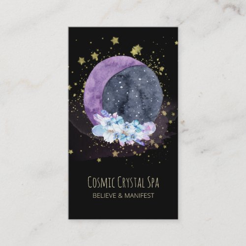  Crystals Moon Sky Cosmos Stars Universe Business Card