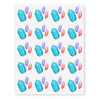 Crystals Multi Color Design Temporary Tattoos