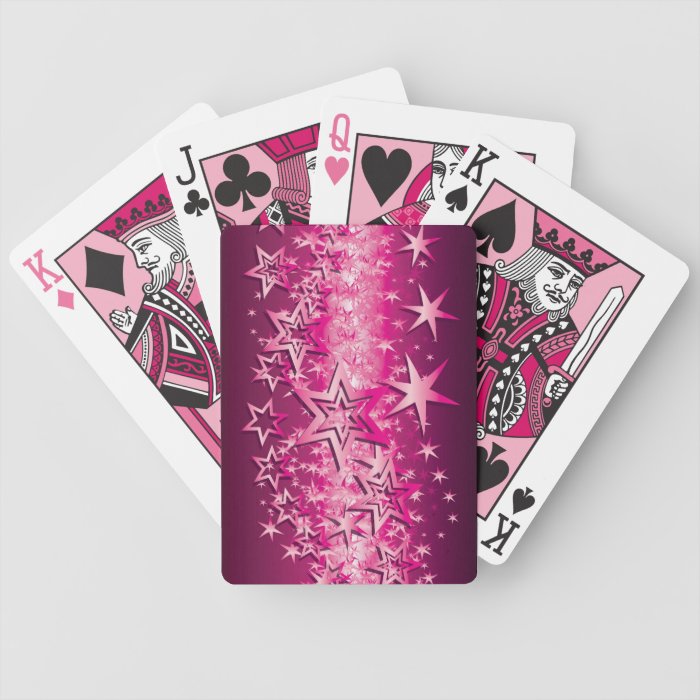 Crystals Pink Stars Bicycle Playing Cards