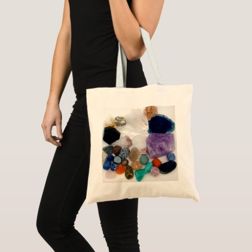 Crystals Rock Collection Minerals Gems Tote Bag