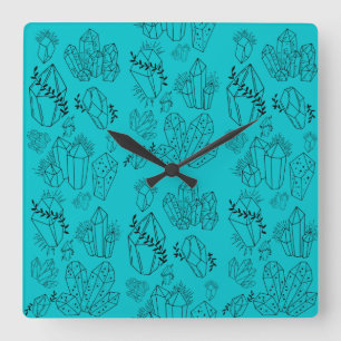 Crystals Square Wall Clock