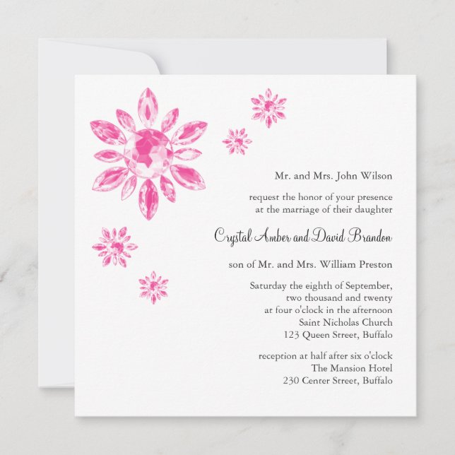 Crystal's Wedding Invitation (white) (Front)