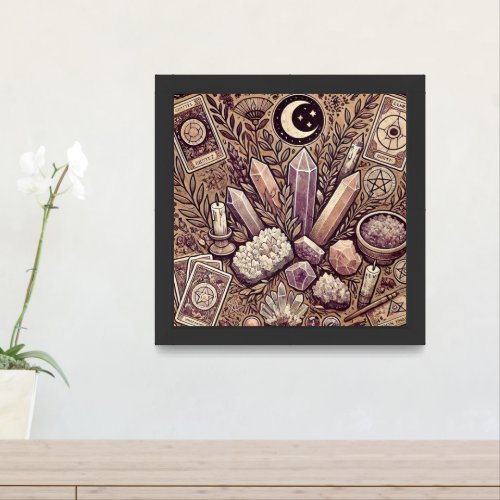 Crystals  Witchy Elements AI Art Choose Size Framed Art