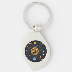 Crytpo - Bitcoin shirt - Moon time AI Keychain