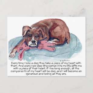 cs.82 watercolor painting pup & healing loss postcard