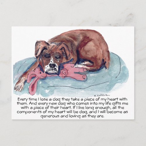 cs82 watercolor painting pup  healing loss postcard