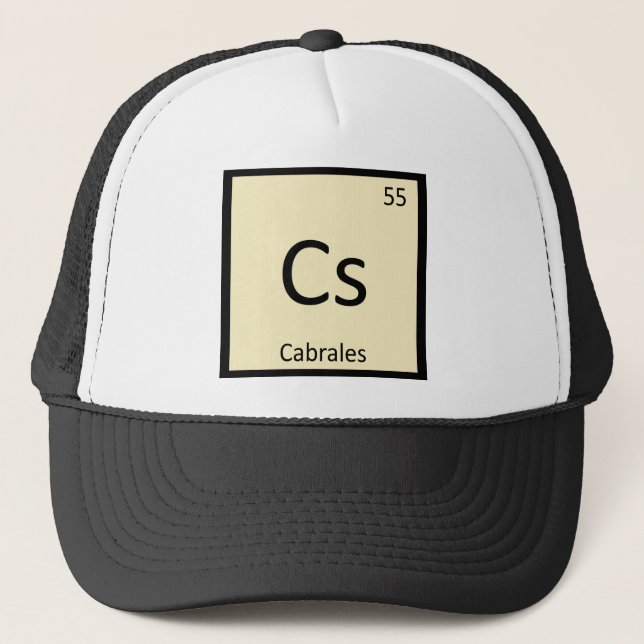 Cs - Cabrales Cheese Chemistry Periodic Table Trucker Hat (Front)