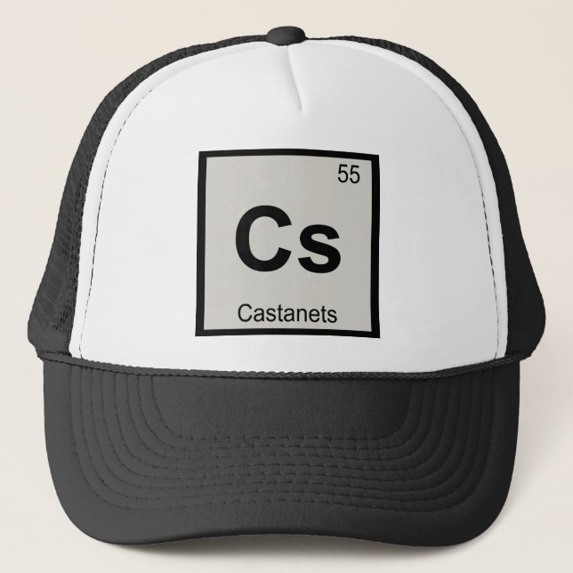 Cs - Castanets Music Chemistry Periodic Table Trucker Hat (Front)