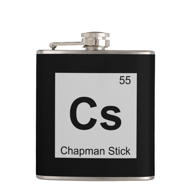 Cs - Chapman Stick Music Chemistry Periodic Table Hip Flask (Front)