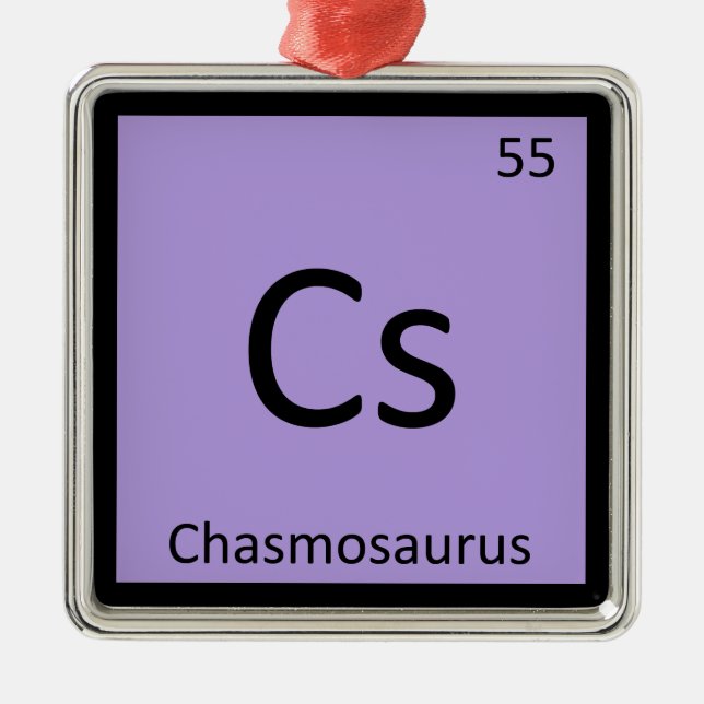 Cs - Chasmosaurus Dinosaur Chemistry Element Metal Ornament (Front)