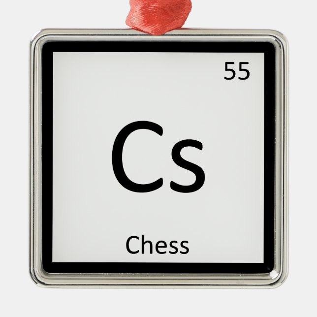 Cs - Chess Game Chemistry Periodic Table Symbol Metal Ornament (Front)