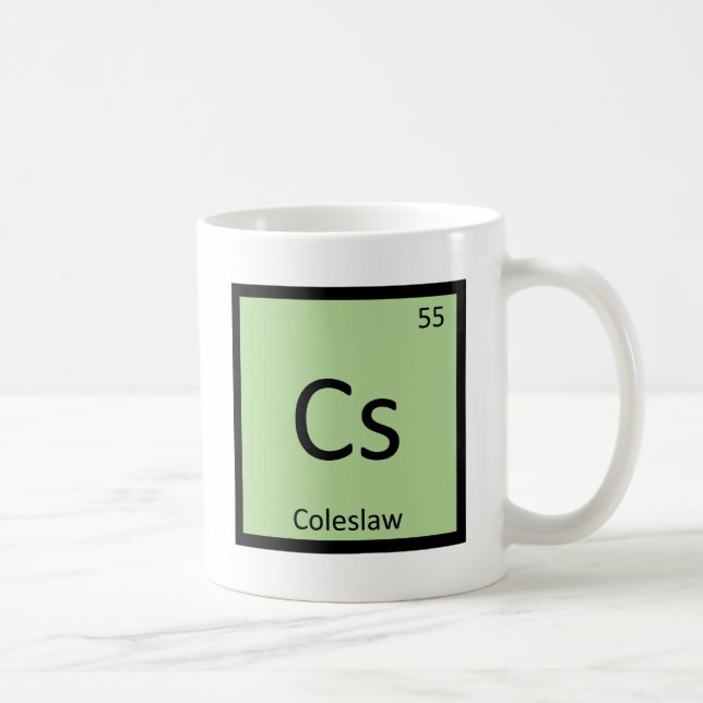 Cs - Coleslaw Chemistry Periodic Table Symbol Coffee Mug (Right)