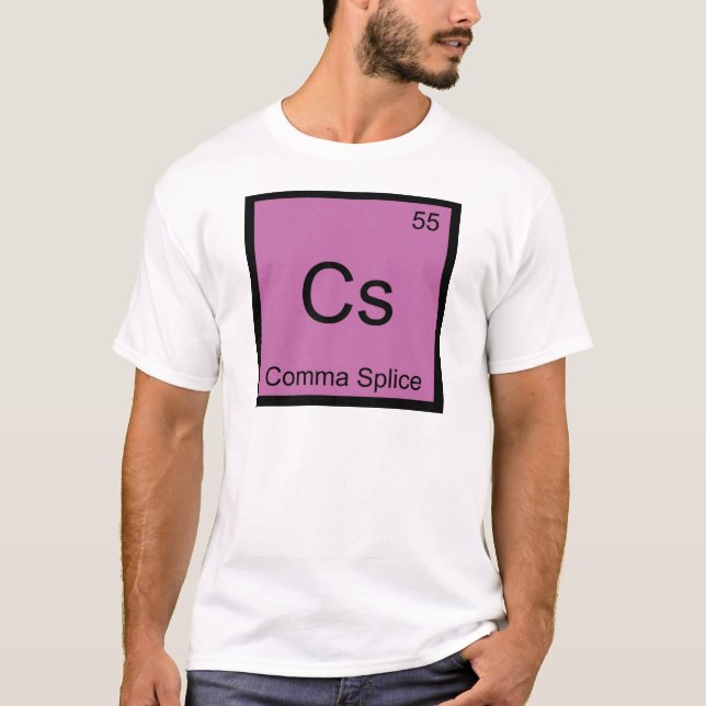 Cs - Comma Splice Chemistry Element Symbol Funny T T-Shirt (Front)