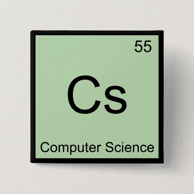 Cs - Computer Science Chemistry Element Symbol Tee Button (Front)
