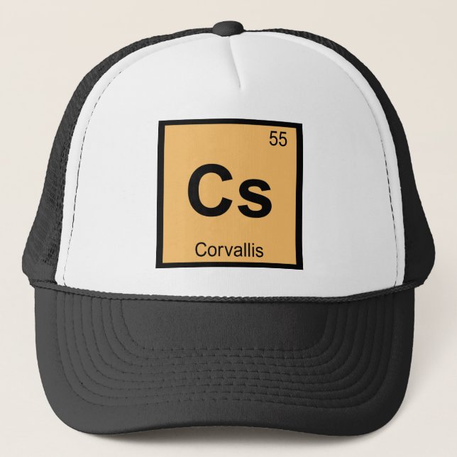 Cs - Corvallis Oregon Chemistry Periodic Table Trucker Hat (Front)