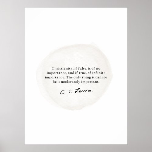 CS Lewis Quote on The Christian Life Christianity Poster