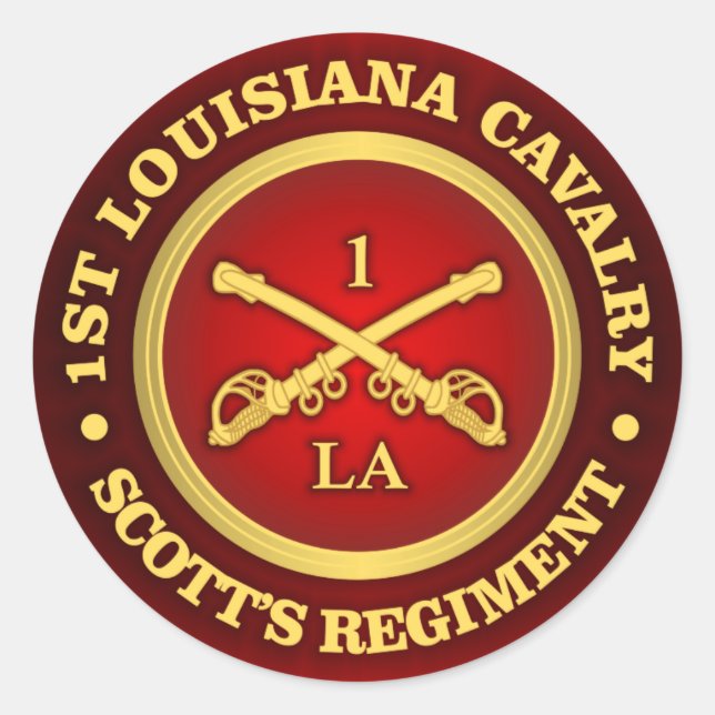 CSC -1st Louisiana Cavalry Classic Round Sticker (Front)