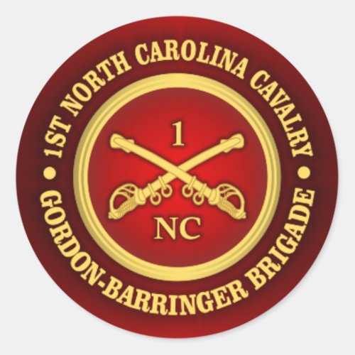 CSC _1st North Carolina Cavalry Classic Round Sticker