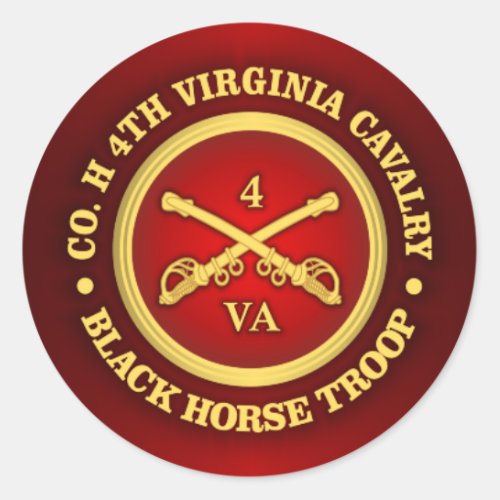 CSC _4th Virginia Cavalry Black Horse Troop Classic Round Sticker