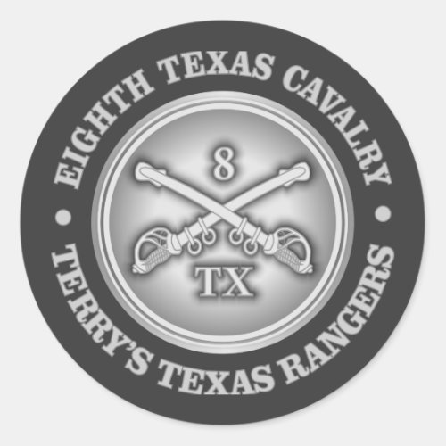 CSC _8th Texas Cavalry Classic Round Sticker