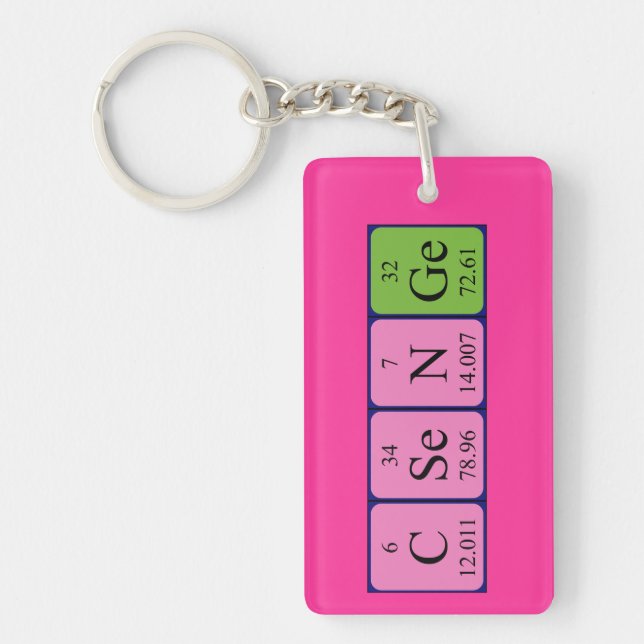 Csenge periodic table name keyring (Front)