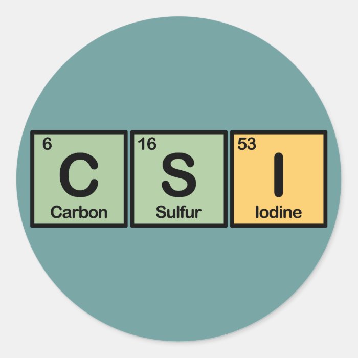 CSI made of Elements Round Stickers