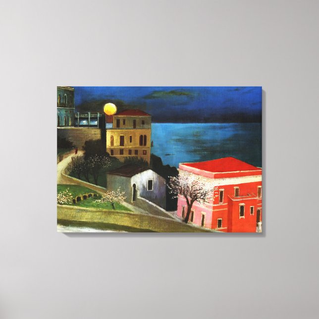 Csontvary - Full Moon in Taormina (detail) Canvas Print (Front)