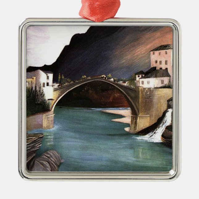 Csontvary- Roman Bridge at Mostar, Metal Ornament (Front)