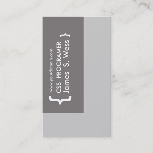 CSS Computer Programer Design Business Card Templates