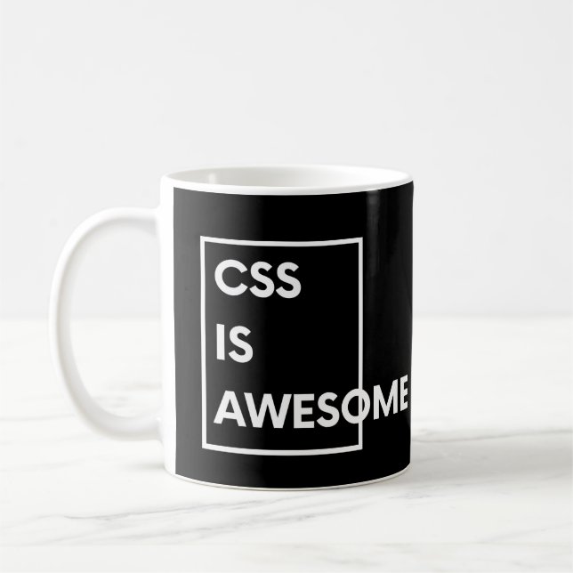 CSS Is Awesome Funny Coding & Programming Saying Coffee Mug (Left)