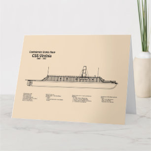 CSS Virginia - Ship Blueprint Plans SD Thank You Card
