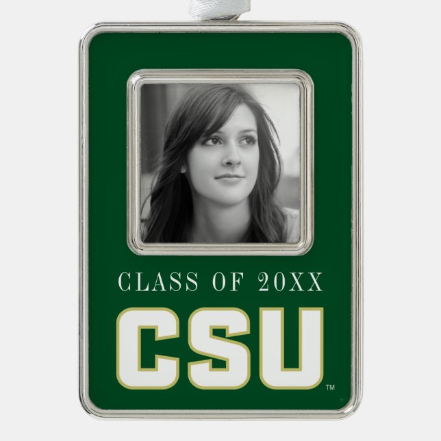 CSU Letter Mark Christmas Ornament (Front)