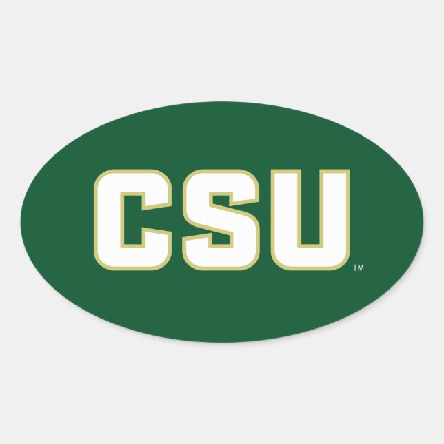 CSU Letter Mark Oval Sticker (Front)