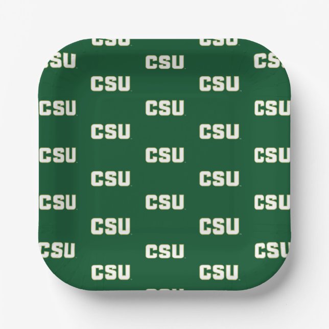 CSU Letter Mark Paper Plates (Front)