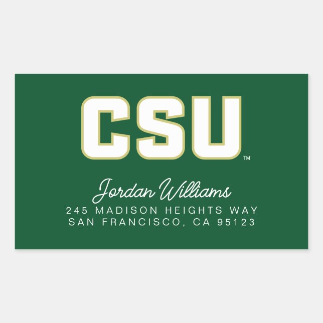 CSU Letter Mark Rectangular Sticker (Front)