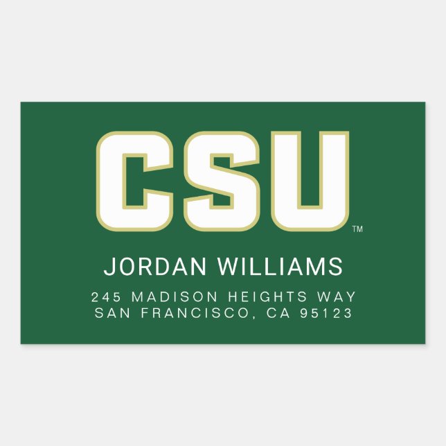 CSU Letter Mark Rectangular Sticker (Front)