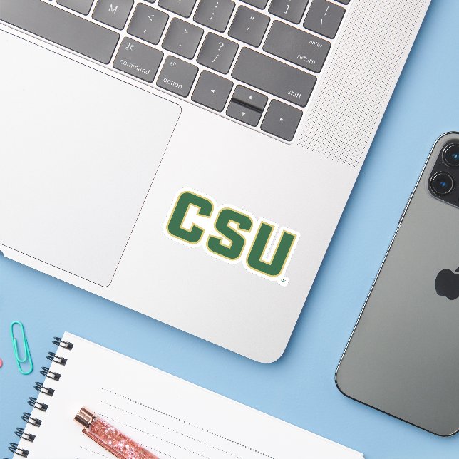 CSU Letter Mark Sticker (Laptop w/ iPhone)