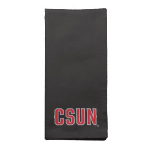 CSUN Logo on Black Cloth Napkin