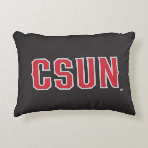 CSUN Logo on Black Decorative Pillow