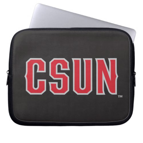 CSUN Logo on Black Laptop Sleeve