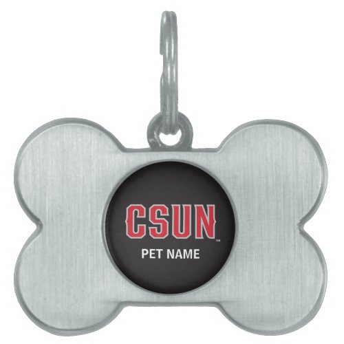 CSUN Logo on Black Pet Name Tag