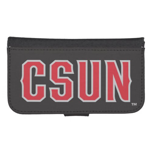 CSUN Logo on Black Galaxy S4 Wallet Case