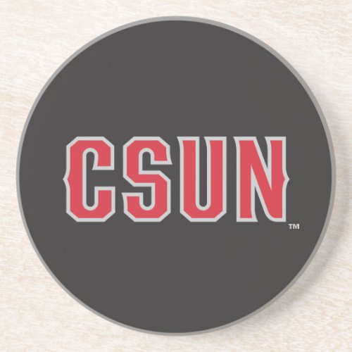 CSUN Logo on Black Sandstone Coaster