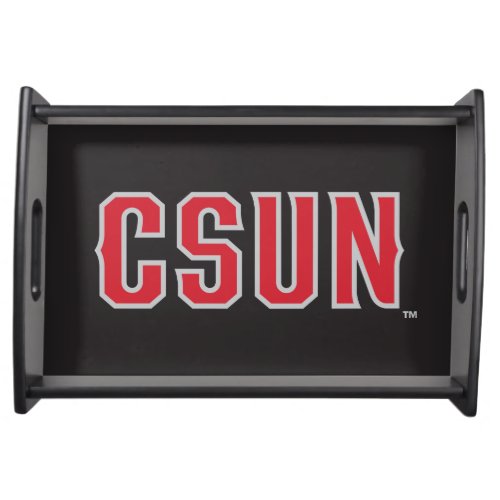 CSUN Logo on Black Serving Tray