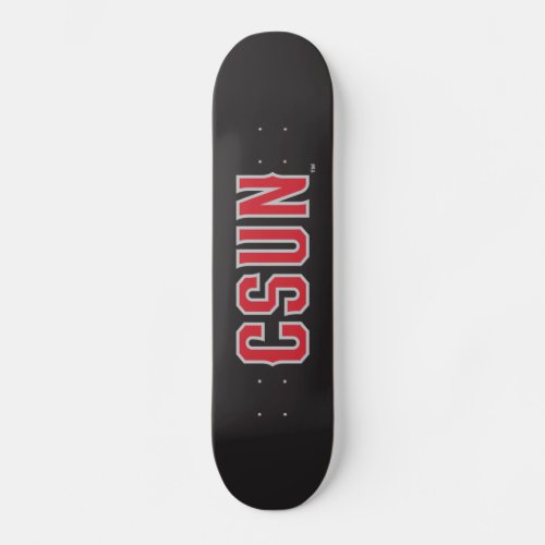 CSUN Logo on Black Skateboard Deck