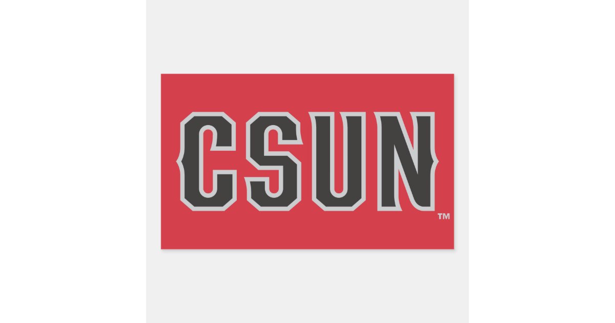 CSUN Logo on Red Rectangular Sticker | Zazzle