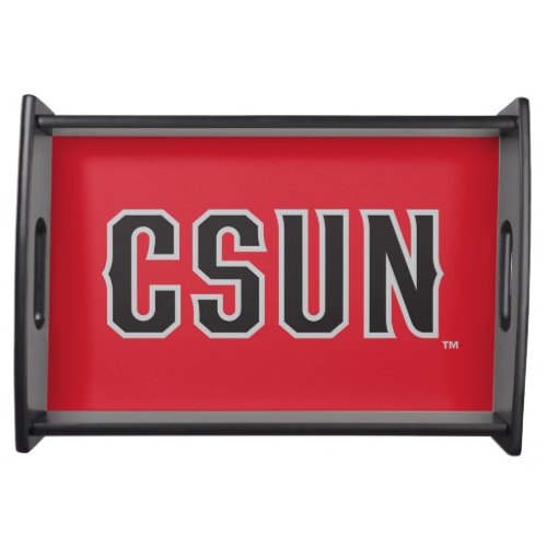 CSUN Logo on Red Serving Tray