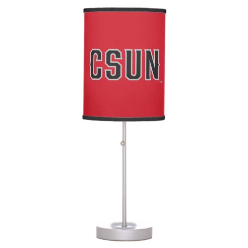 CSUN Logo on Red Table Lamp