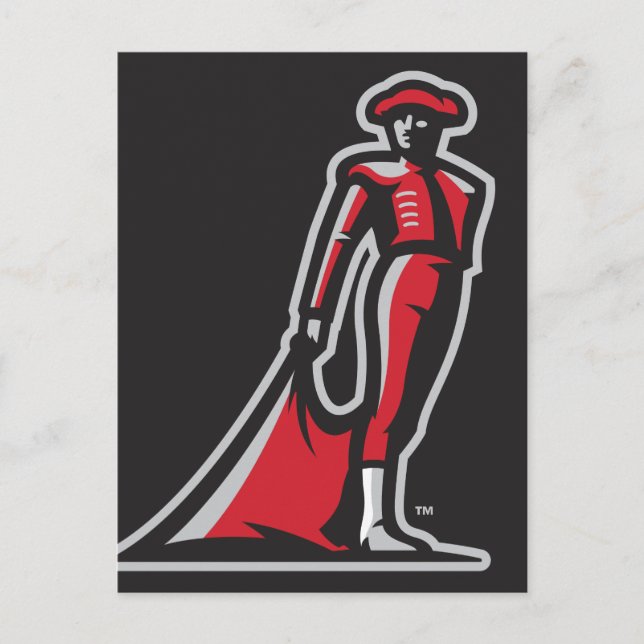CSUN Matador - Black Postcard (Front)