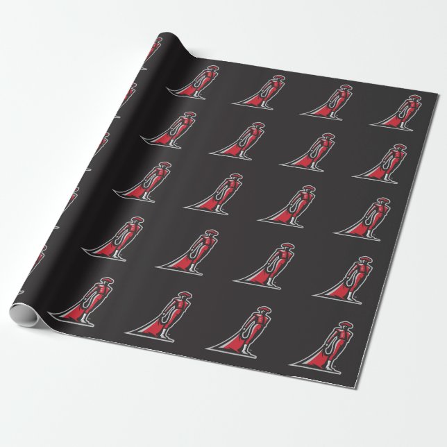 CSUN Matador - Black Wrapping Paper (Unrolled)